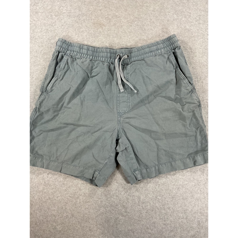 Lucky Brand Mens Sage Green Linen Blend Drawstring Elastic Waist Shorts L 2660